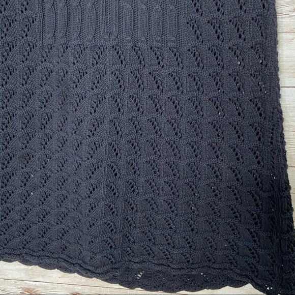 Trina Turk Pointelle Knit Tank Top Black Sweater Neutral Resort Work Size XS - Picture 5 of 10